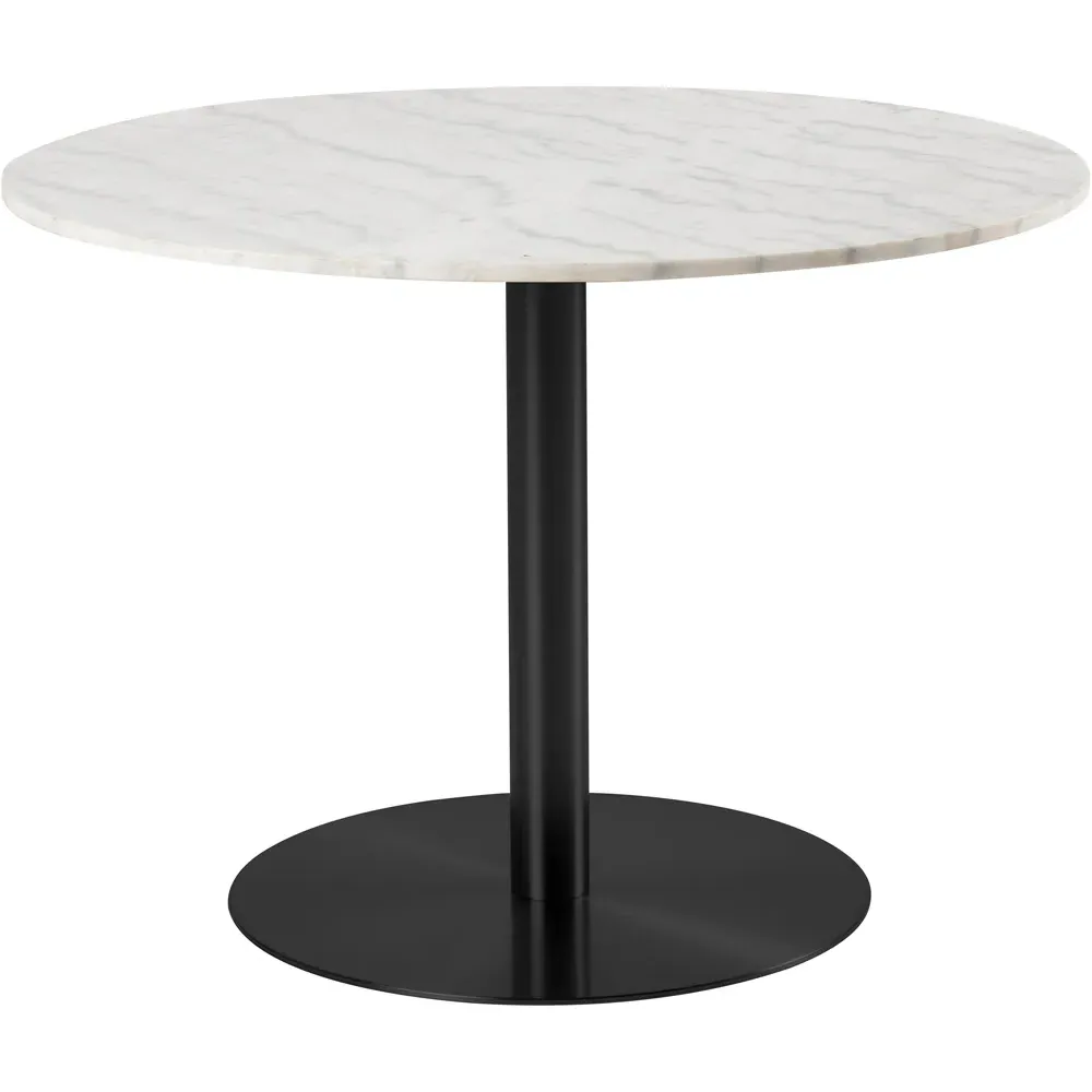 Florence Corby Round 4 Seater Dining Table - White, Marble