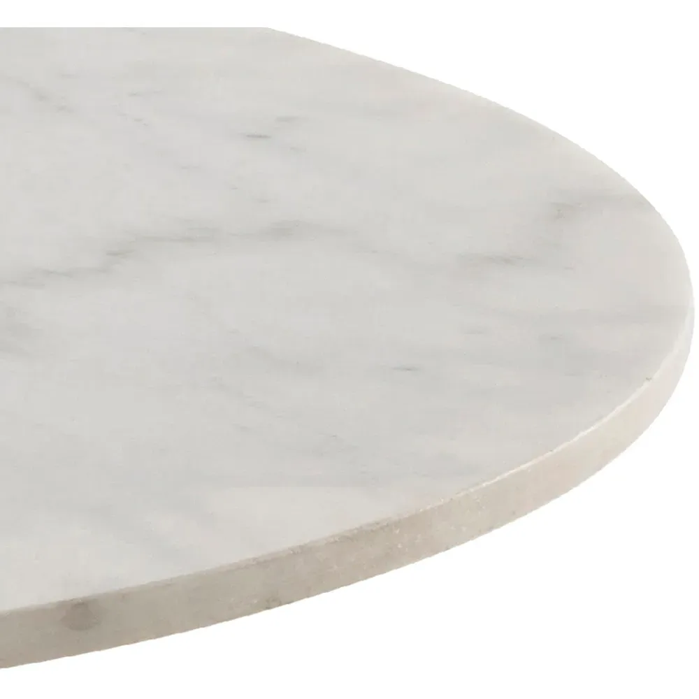 Florence Corby Round 4 Seater Dining Table - White, Marble