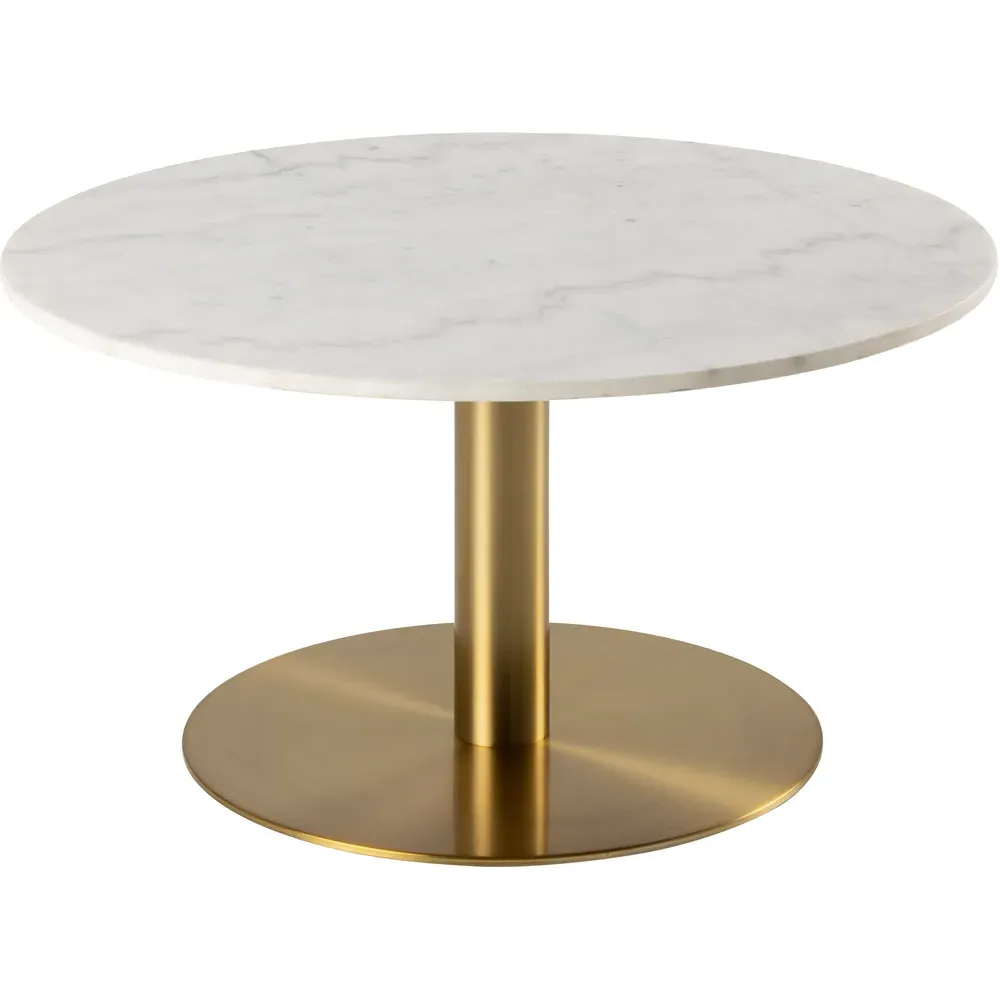Florence Corby Round Coffee Table - White, Marble