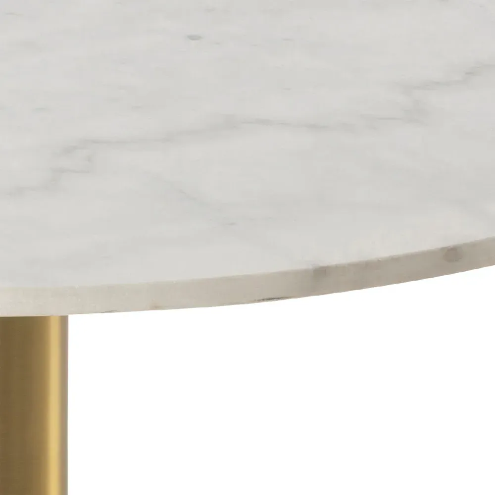 Florence Corby Round Coffee Table - White, Marble