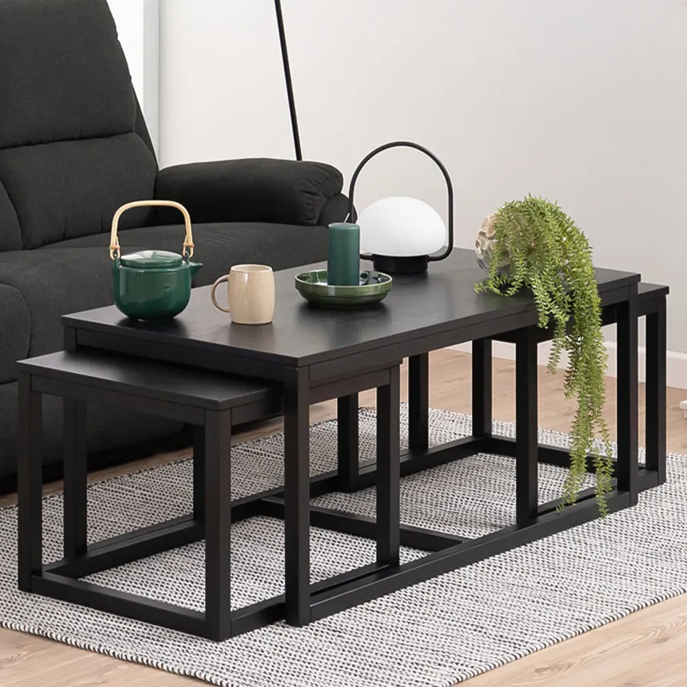 Florence Cornus Nest of Tables Set of 3 - Black