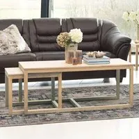 Florence Cornus Oak Nest of Tables Set of 3 - Brown