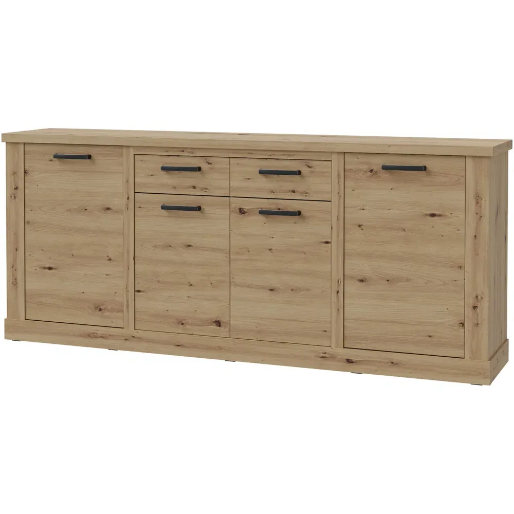 Florence Corona 4 Door 2 Drawer Sideboard - Brown, Oak