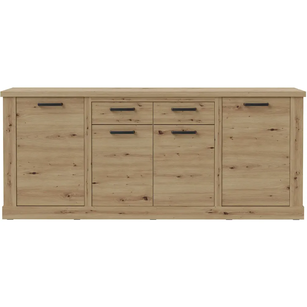 Florence Corona 4 Door 2 Drawer Sideboard - Brown, Oak