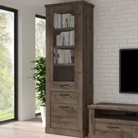 Florence Corona Display Cabinet with Storage - Brown, Oak