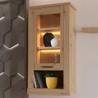 Florence Corona Single Door Display Cabinet - Brown, Oak