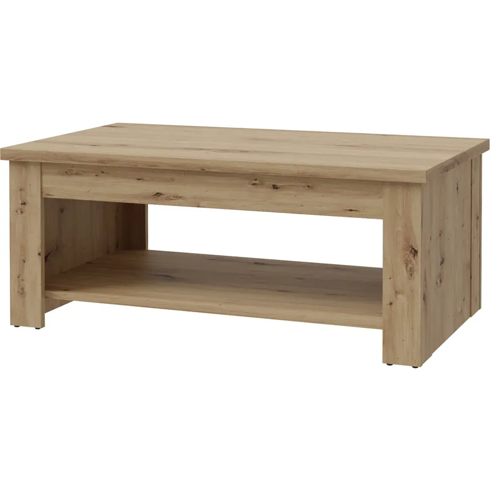 Florence Corona Single Shelf Rising Coffee Table - Brown, Oak