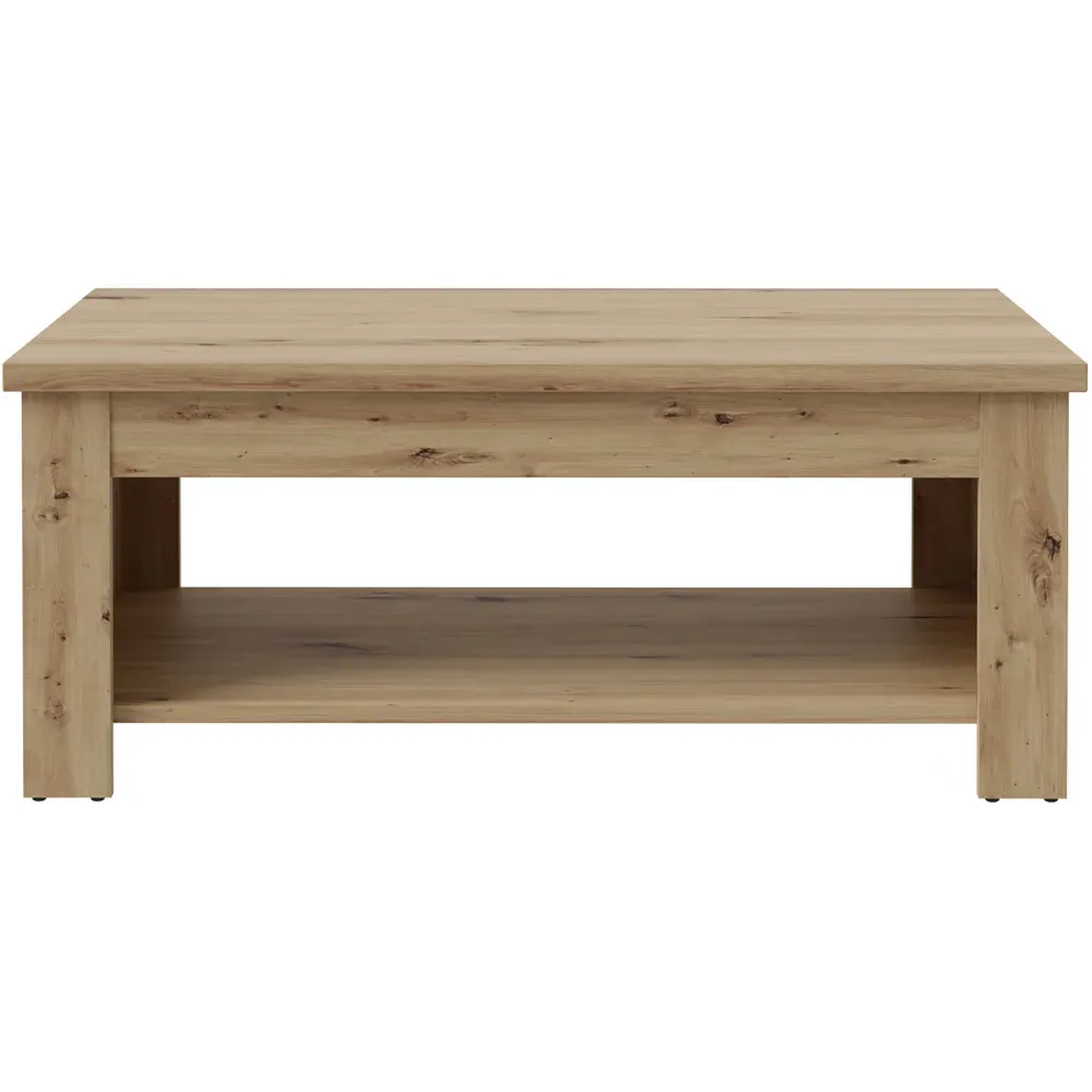 Florence Corona Single Shelf Rising Coffee Table - Brown, Oak