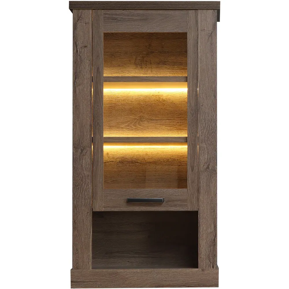 Florence Corona Wall Display Cabinet - Brown, Oak