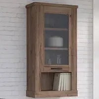 Florence Corona Wall Display Cabinet - Brown, Oak