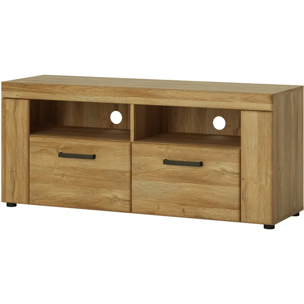 Florence Cortina 2 Drawer TV Unit - Brown, Oak