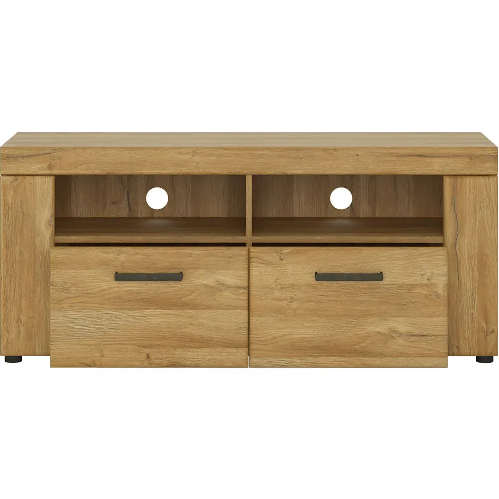 Florence Cortina 2 Drawer TV Unit - Brown, Oak