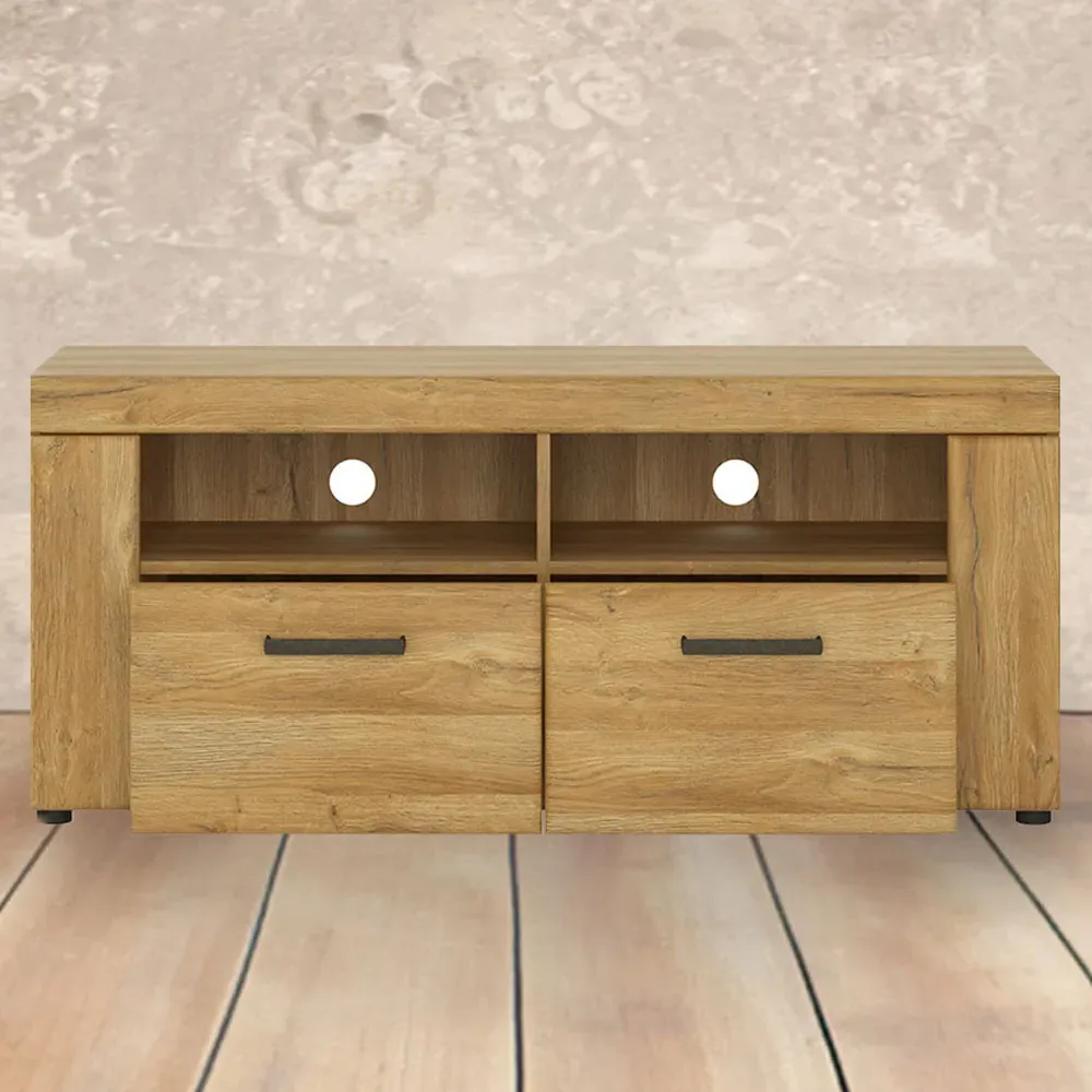 Florence Cortina 2 Drawer TV Unit - Brown, Oak