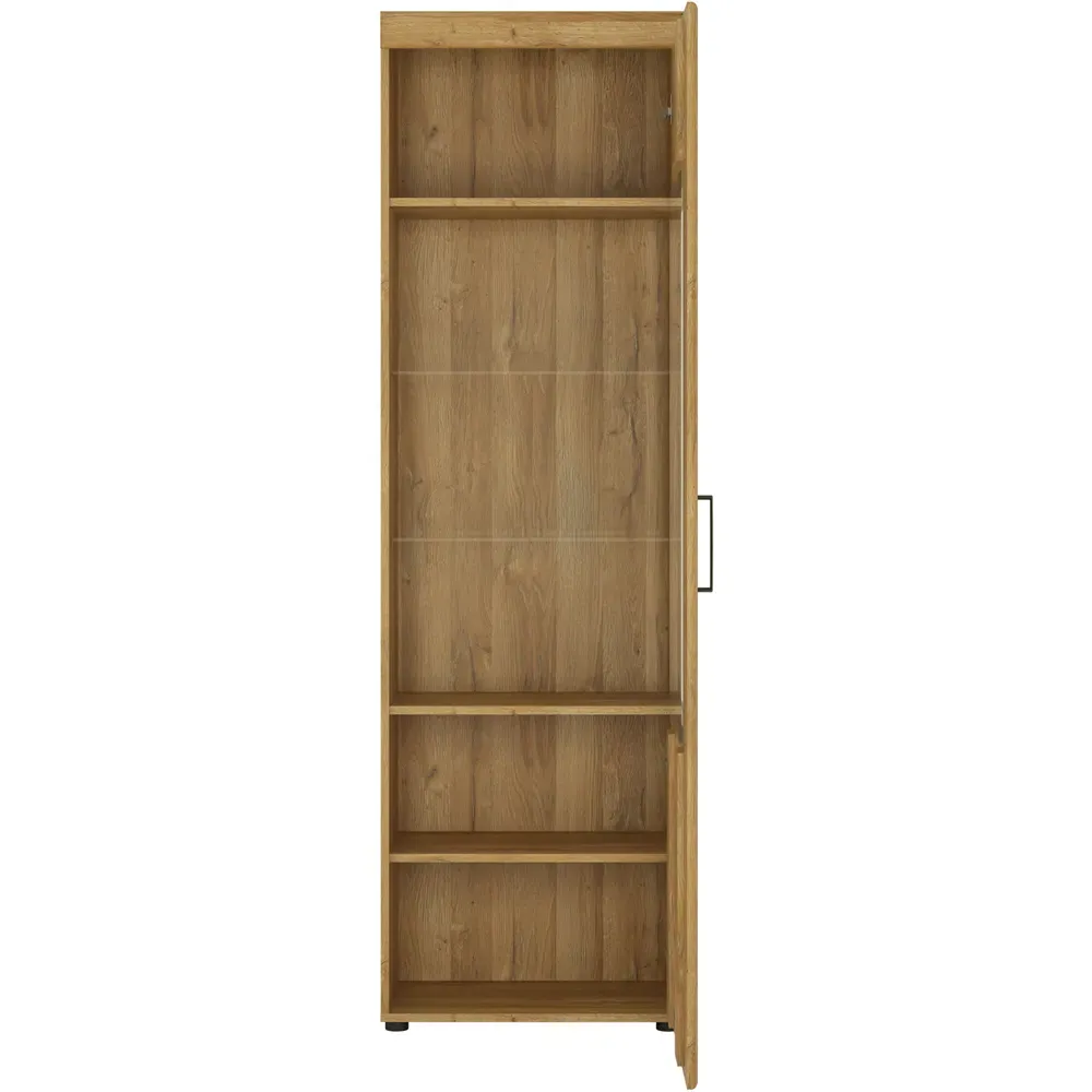 Florence Cortina Left Hand Tall Display Cabinet - Brown