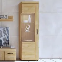 Florence Cortina Left Hand Tall Display Cabinet - Brown