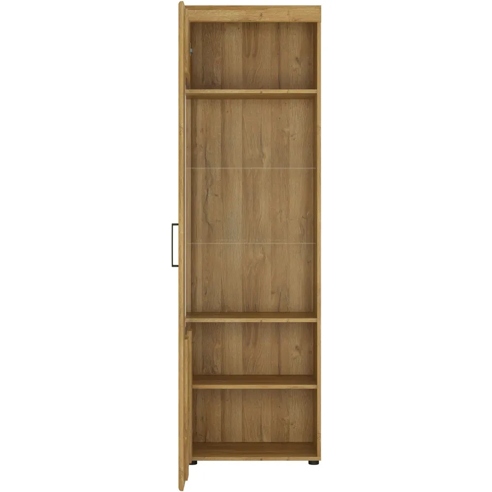 Florence Cortina Right Hand Tall Display Cabinet - Brown