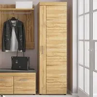 Florence Cortina Single Door Tall Cupboard Left Hand - Brown