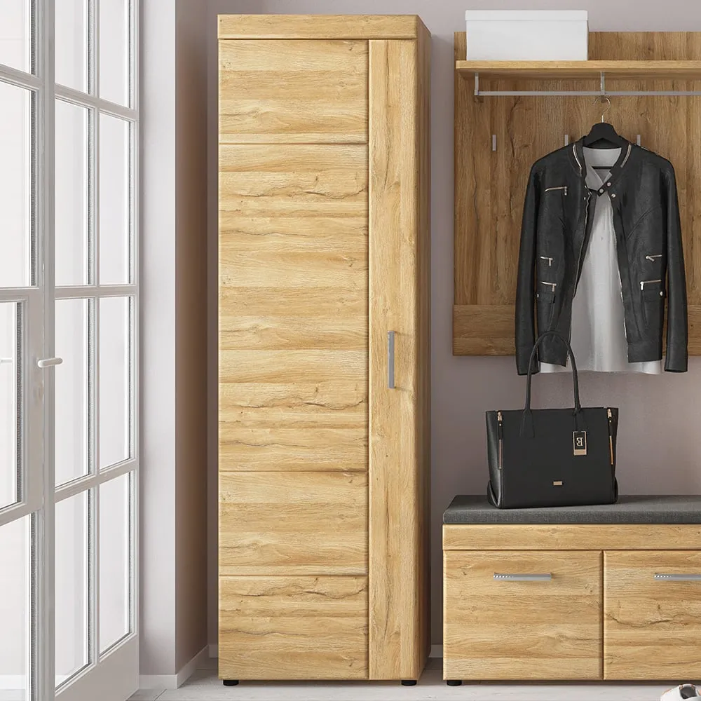 Florence Cortina Single Door Tall Cupboard Left Hand - Brown