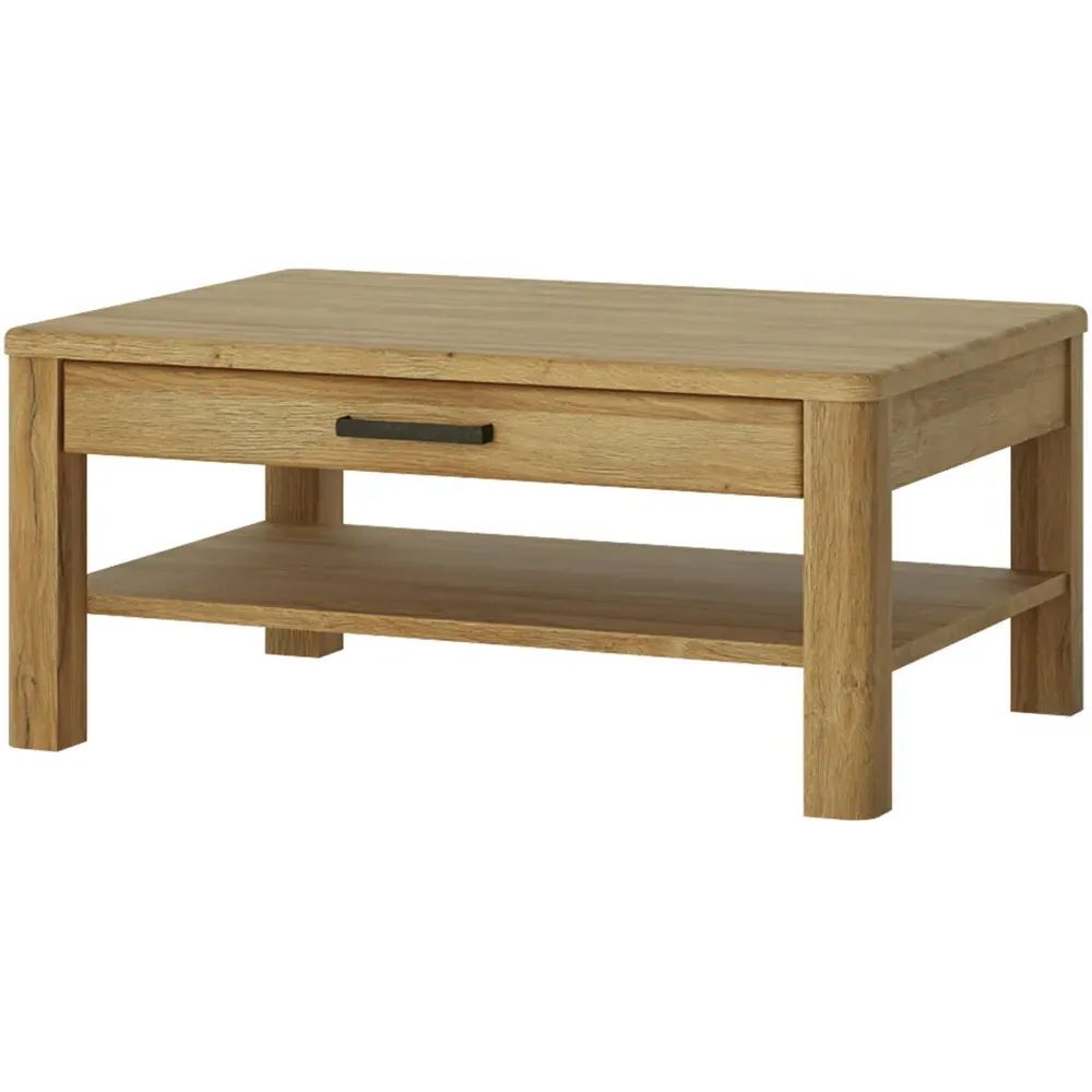 Florence Cortina Single Drawer Coffee Table - Brown