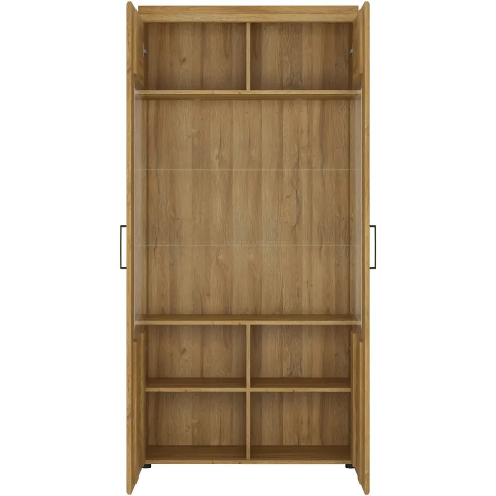 Florence Cortina Tall Wide Display Cabinet - Brown, MDF