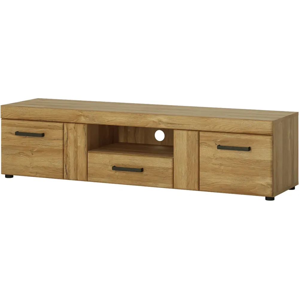 Florence Cortina Wide TV Unit with Drawer - Brown, MDF