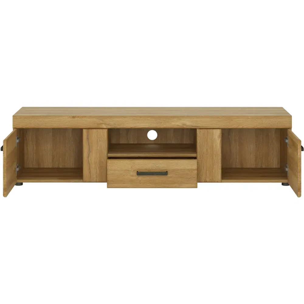 Florence Cortina Wide TV Unit with Drawer - Brown, MDF