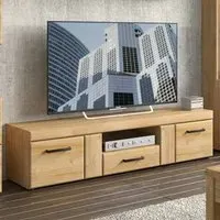 Florence Cortina Wide TV Unit with Drawer - Brown, MDF