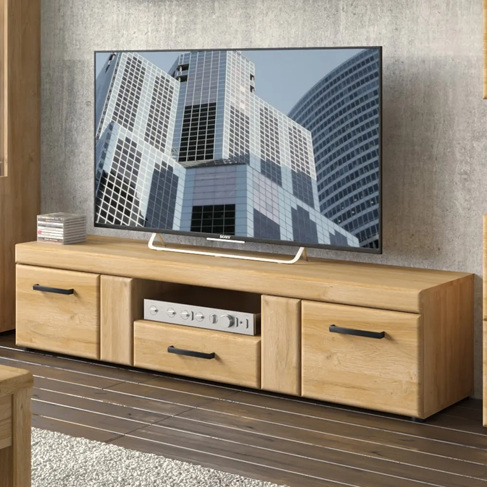 Florence Cortina Wide TV Unit with Drawer - Brown, MDF image