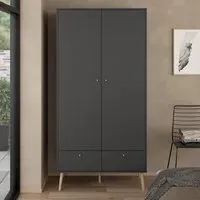 Florence Cumbria 2 Door 2 Drawer Wardrobe - Grey