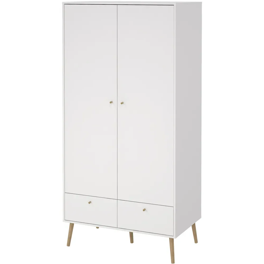Florence Cumbria 2 Door 2 Drawer Wardrobe - White