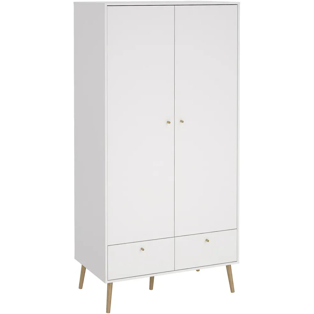 Florence Cumbria 2 Door 2 Drawer Wardrobe - White