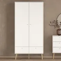 Florence Cumbria 2 Door 2 Drawer Wardrobe - White