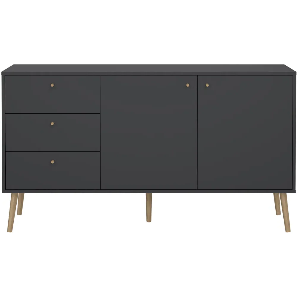 Florence Cumbria 2 Door 3 Drawer Sideboard - Dark Grey