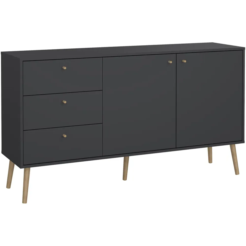Florence Cumbria 2 Door 3 Drawer Sideboard - Dark Grey