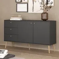Florence Cumbria 2 Door 3 Drawer Sideboard - Dark Grey