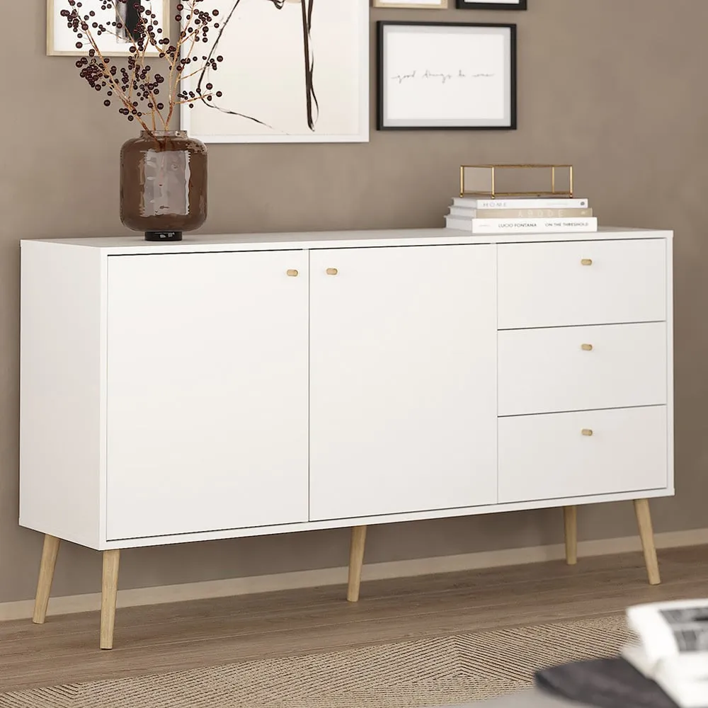 Florence Cumbria 2 Door 3 Drawer Sideboard - White