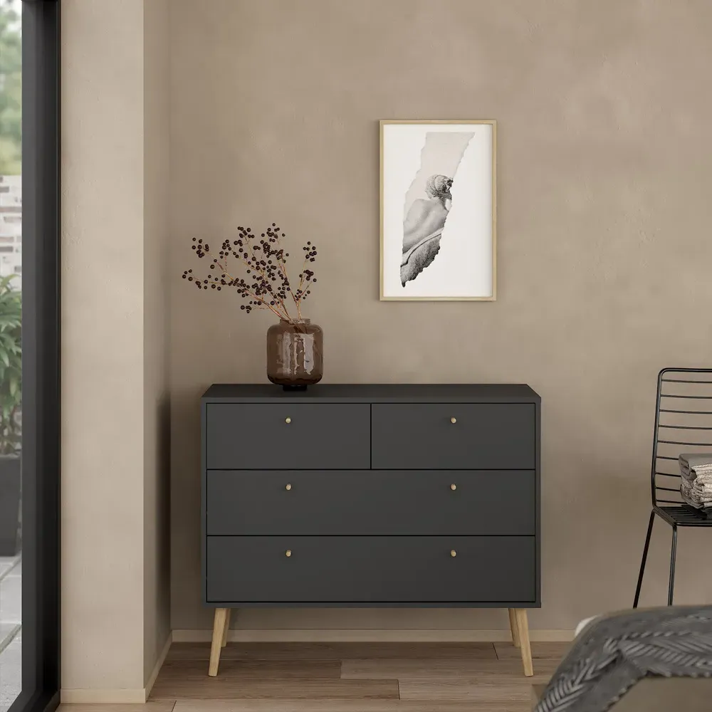 Florence Cumbria 4 Drawer Chest of Drawers - Grey