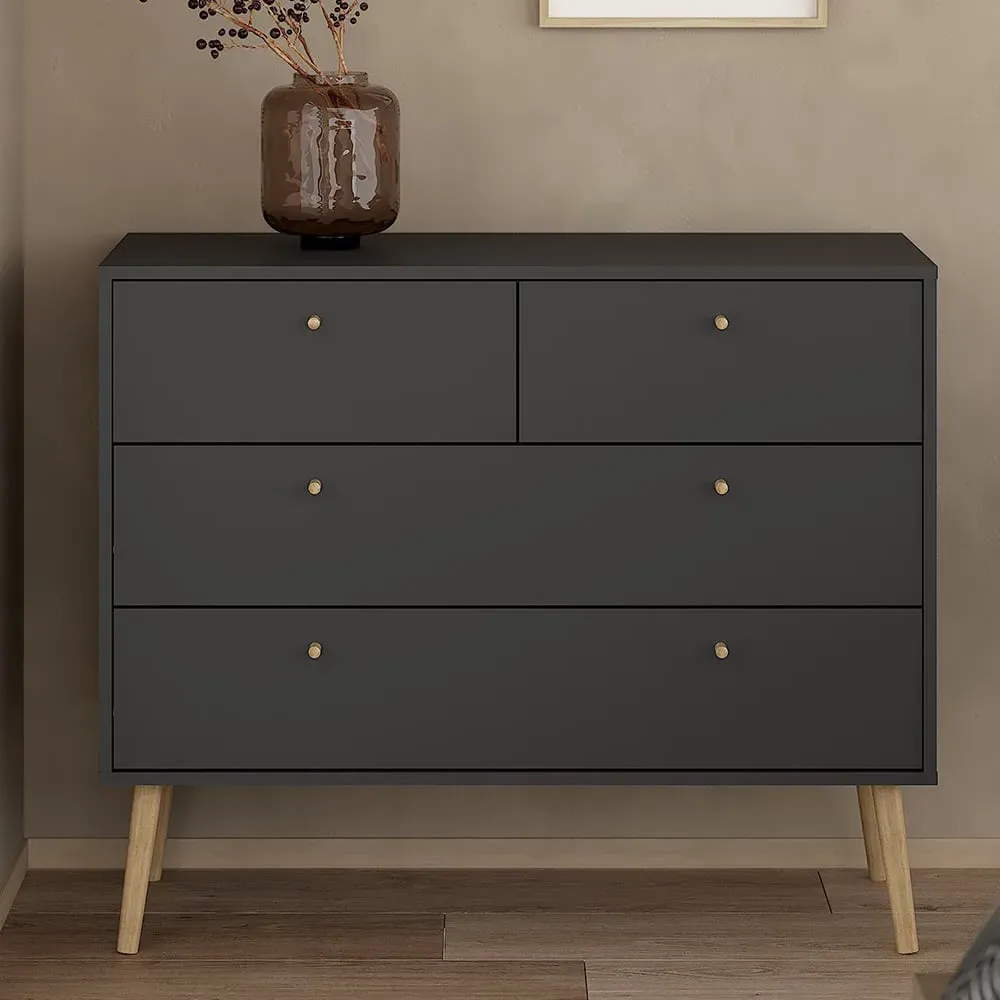 Florence Cumbria 4 Drawer Chest of Drawers - Grey