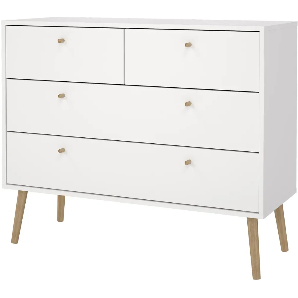 Florence Cumbria 4 Drawer Chest of Drawers - White