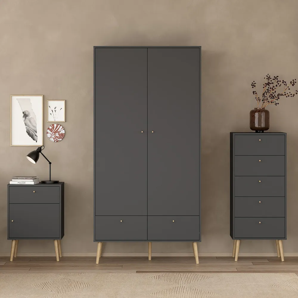 Florence Cumbria 5 Drawer Chest of Drawers - Grey