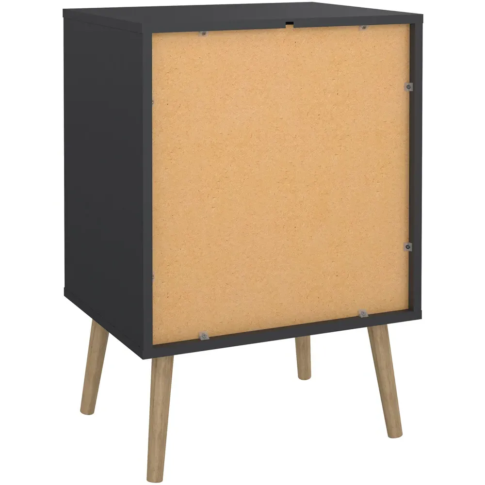 Florence Cumbria Single Door Single Drawer Bedside Table - Grey