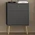Florence Cumbria Single Door Single Drawer Bedside Table - Grey