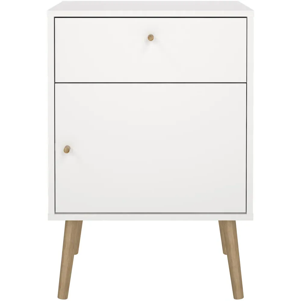 Florence Cumbria Single Door Single Drawer Nightstand - White