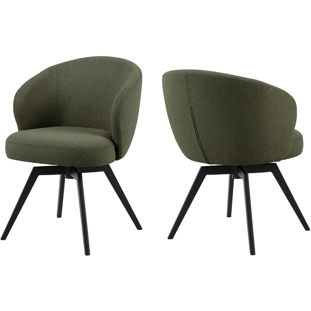 Florence Darlene Swivel Dining Chair with Armrest - Green