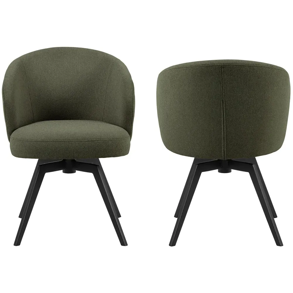 Florence Darlene Swivel Dining Chair with Armrest - Green