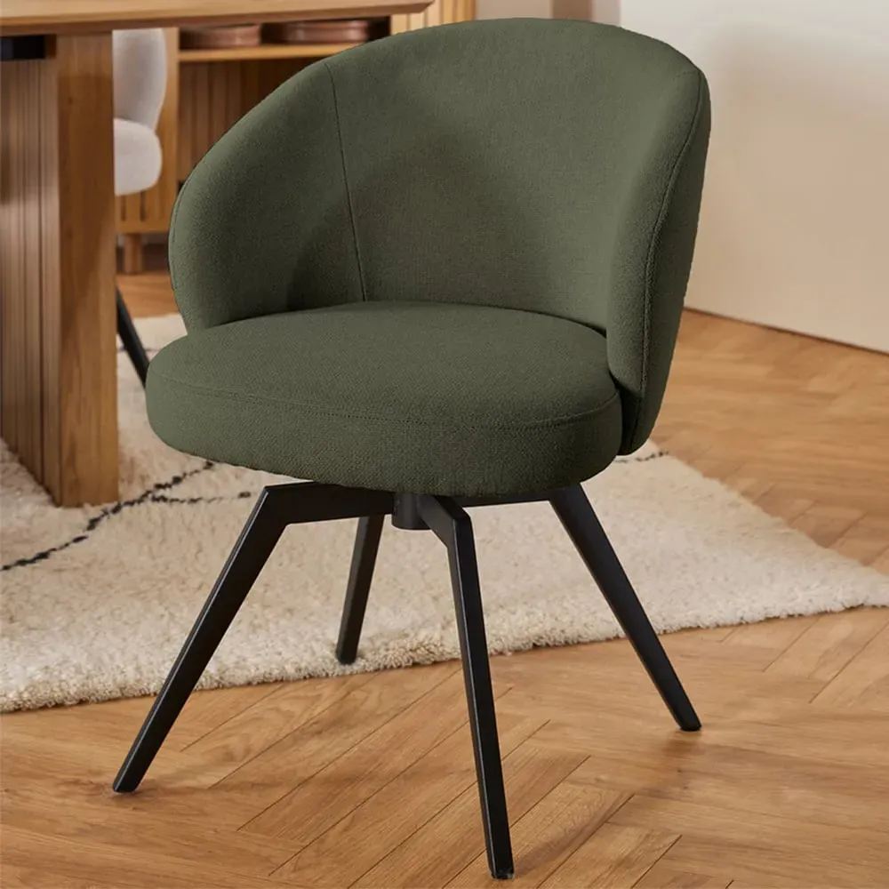 Florence Darlene Swivel Dining Chair with Armrest - Green