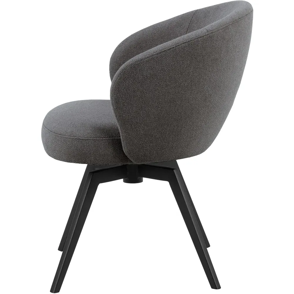 Florence Darlene Swivel Dining Chair with Armrest - Grey