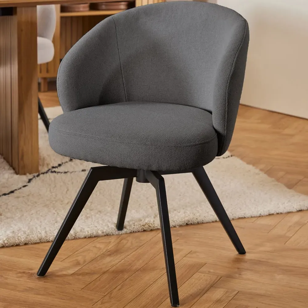 Florence Darlene Swivel Dining Chair with Armrest - Grey