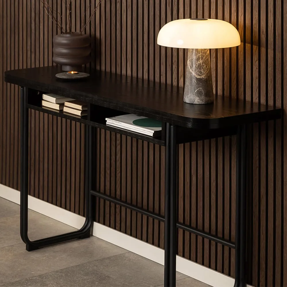 Florence Darlington 4 Seater Dining Table with Storage - Black