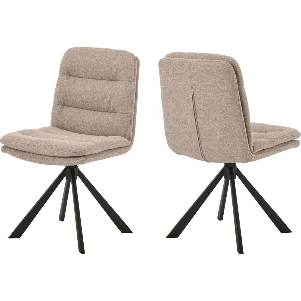 Florence Dean Set of 2 Swivel Dining Chair - Beige